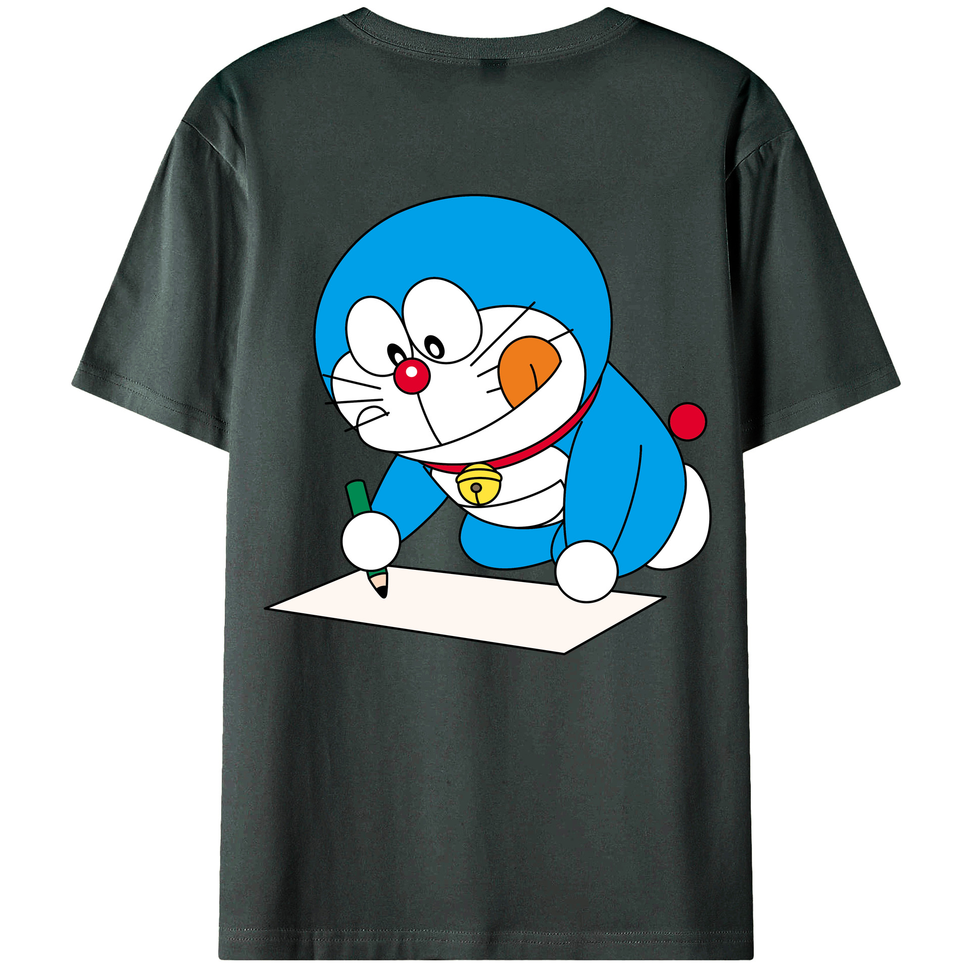 （画像用） ドラえもん Doraemon 綿100％ メンズ半袖Tシャツ（バックプリント） 通気性